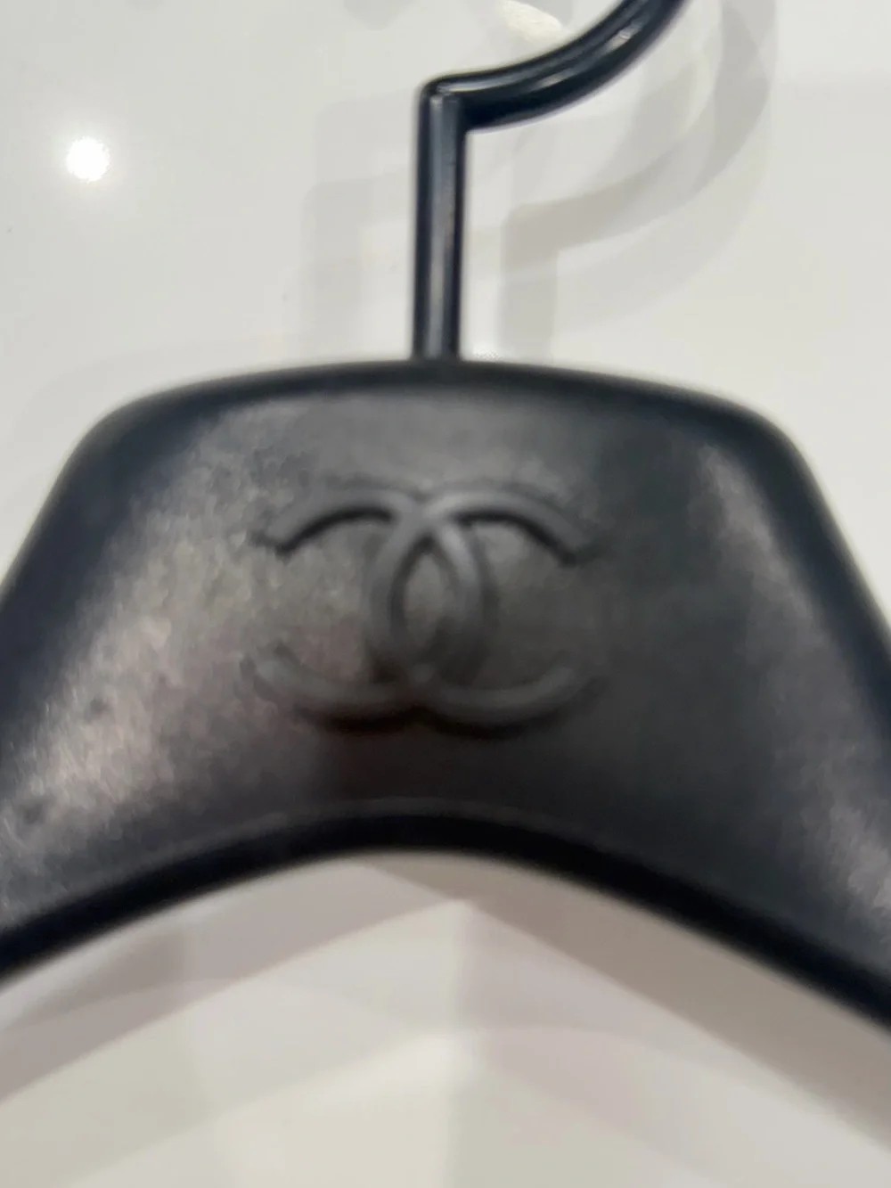 CHANEL Black Molded CC Logo Hanger heavy duty rubber